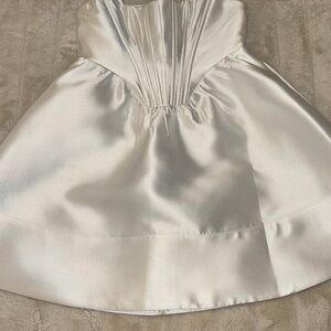Lulu's White Satin Mini Dress